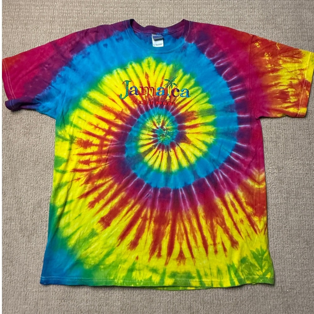 Tie‎ Dye T-Shirt Jamaica Yeah Mon! Colorful Graphic Tee XL